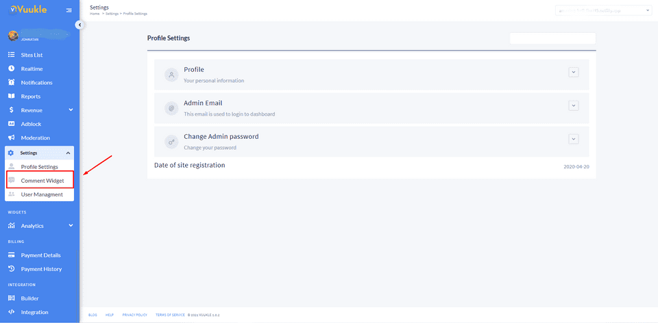 dashboard settings 1