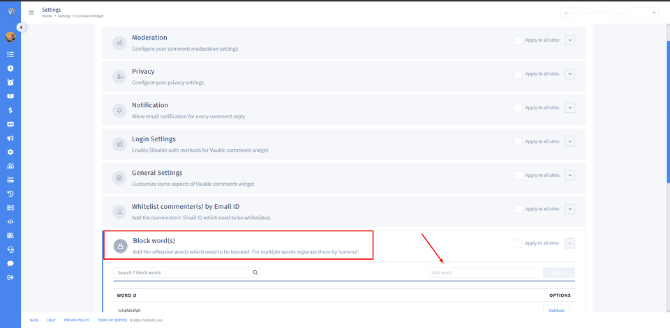 dashboard settings 2