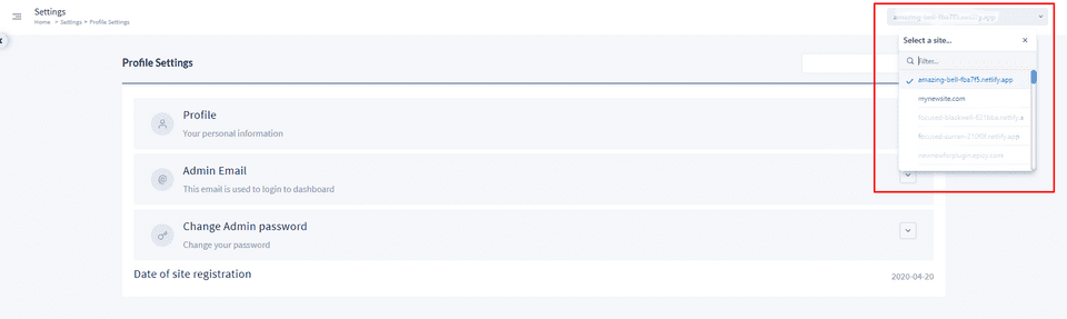 dashboard admin email 3