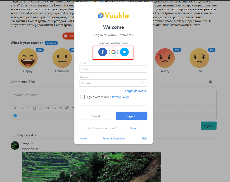 social login