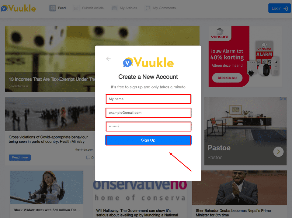 sign up 6