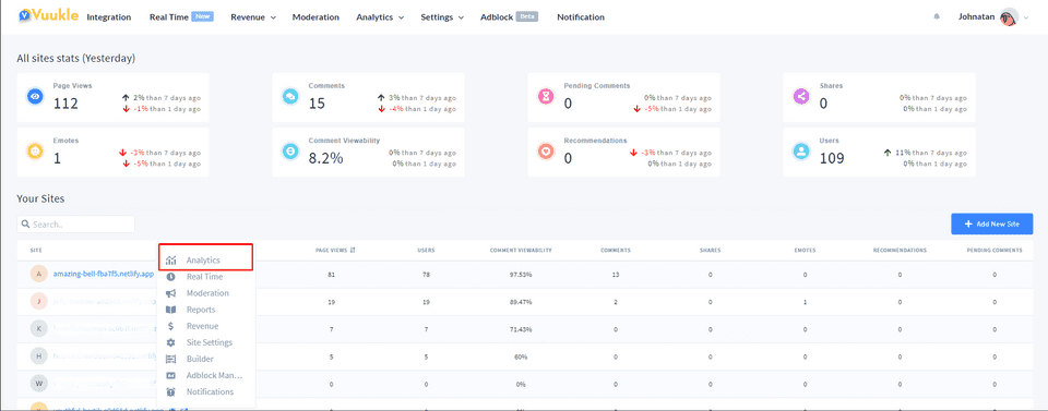 analytics export