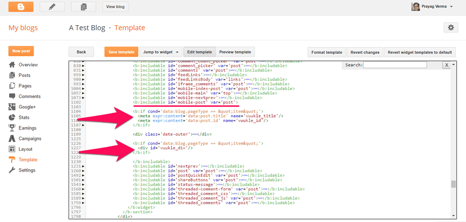 Install Vuukle on a Blogger blog 08