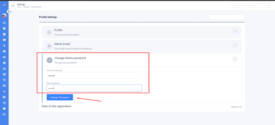 change Vuukle login password 02