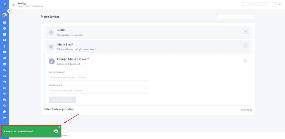 change Vuukle login password 03