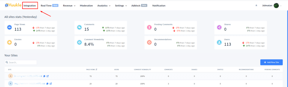 dashboard apikey