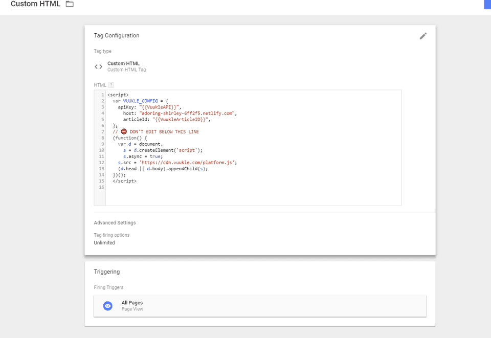 how to integrate vuukle with gtm img 1