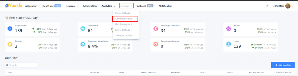 dashboard comment 1