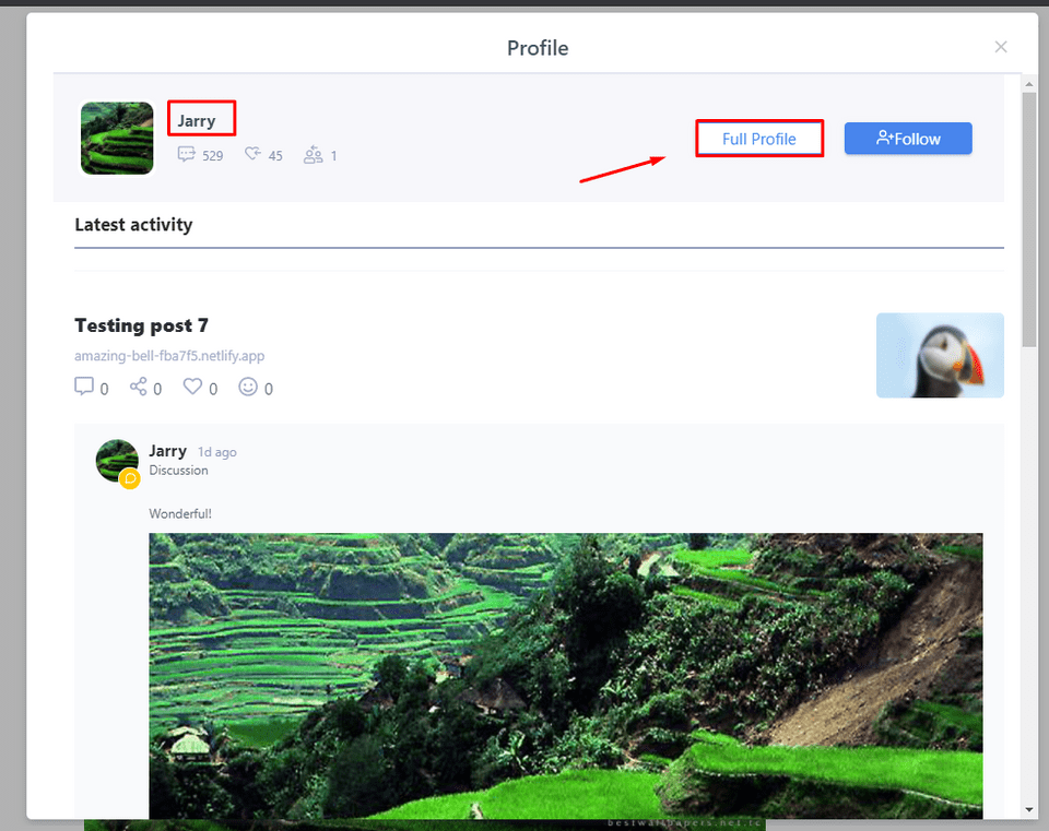 follow unfollow user 2